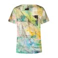 thumbnail image 5 of Hauts d'Été Grande Taille pour Femmes Chic Femmes Blouse d'Été Imprimée T-Shirts Décontractés Col en V Manches Courtes T-Shirts Hauts Col en V T-Shirt Femmes en Liquidation, 5 of 5