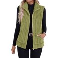 thumbnail image 1 of Wensltd Gilet Sans Manches Chaud pour Femmes Léger Couleur Unie Col Rabattu Gilet en Peluche, 1 of 9