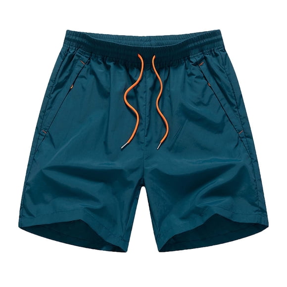 RKSTN Mens Shorts Casual Fashion Sports Quick-dry Elastic Mid-waist Lace-up Shorts Summer Elastic Waist Beach Shorts with Pockets