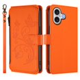thumbnail image 2 of Butterfly Embossed Wallet Case Compatible with [iPhone 17] Kickstand Zipper Orange, 2 of 6