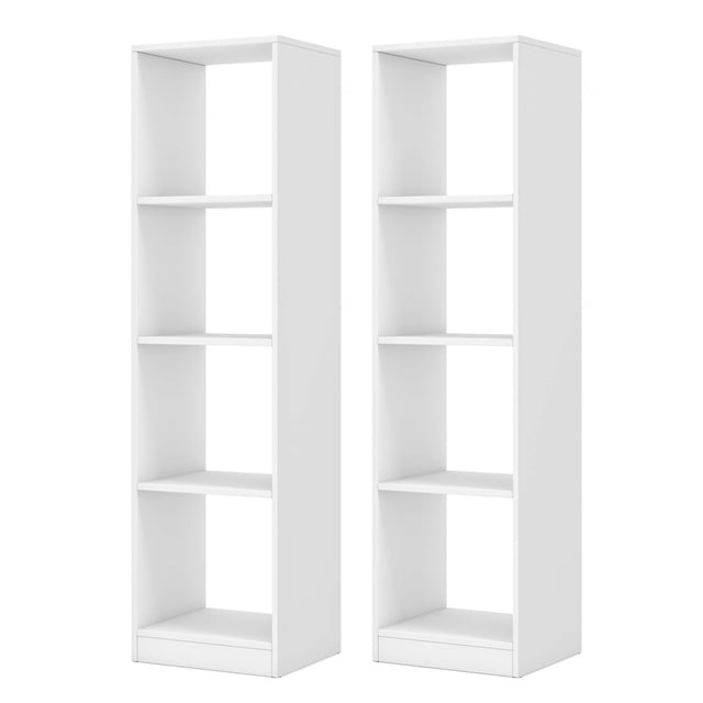 Costway 2PCS 56" Tall Bookcase, Freestanding Bookshelf with 4 Open Cubes