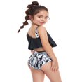 thumbnail image 4 of Family Matching Swimwear Mom and Daughter Patchwork Bra Ruffled Tops with Briefs Swimsuit, 4 of 6