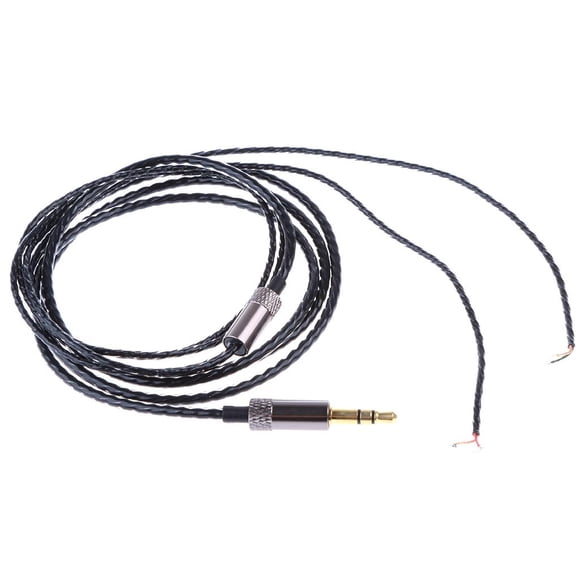 Matériau Noyau de Fil de Cuivre Durable Connecteur de Câble Audio d'Écouteurs Réparation Remplacement Fil de Casque Ligne Bricolage Noir et Gris
