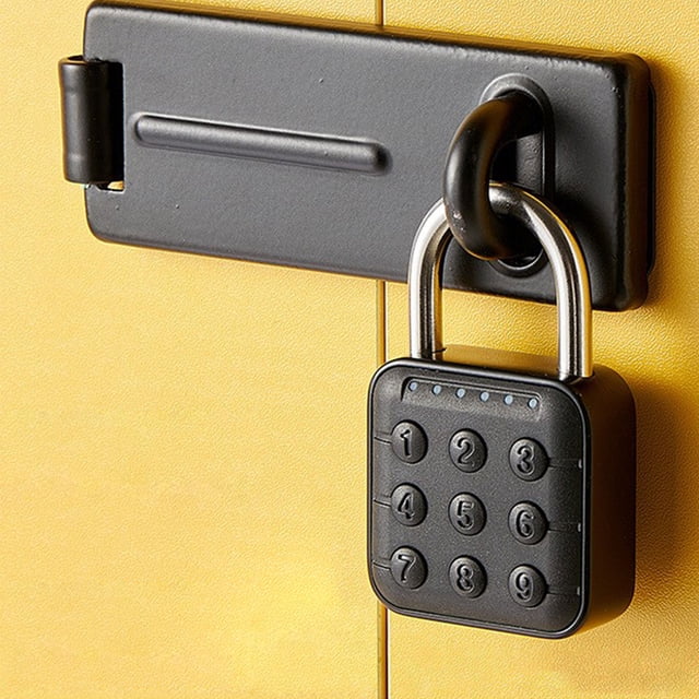 MORESEC under $5 Electronic Combination LockDigital Keyless Padlock with Remote Control, Alloy Smart Lock for Locker Cabinet Gate, Electronic Password Lock for School Gym Storage
