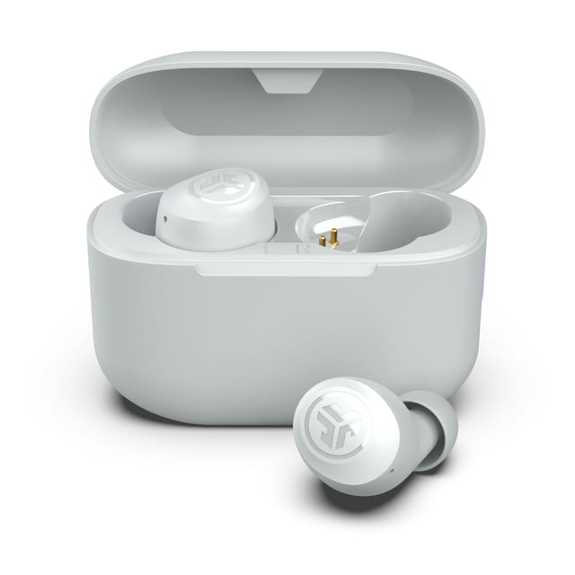 JLab Go Pop+ True Wireless Earbuds, Cloud White, Bluetooth 5.3, Dual Connect, IPX4, Be Aware Mode, Custom Sound & Controls via App
