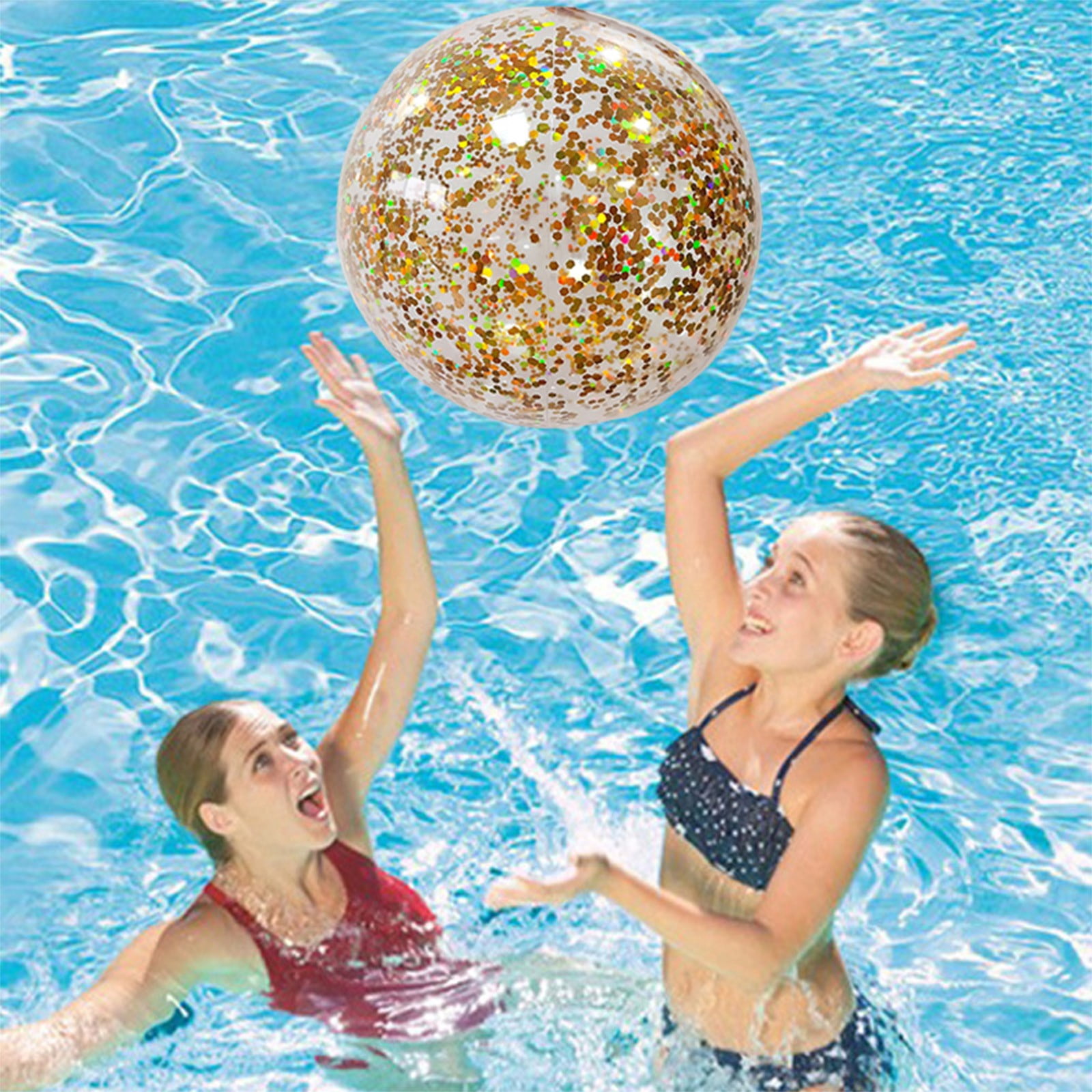 3 Ballons De Plage Gonflables 12 Pouces – Paillettes, Motifs 3D (crabe, Flamant, Licorne) – PVC