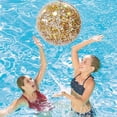 thumbnail image 1 of PVC Inflatable Beach Balls Glitter Transparent Beach Balls Water Play Toy Outdoor Floating Sports Balls, 1 of 9