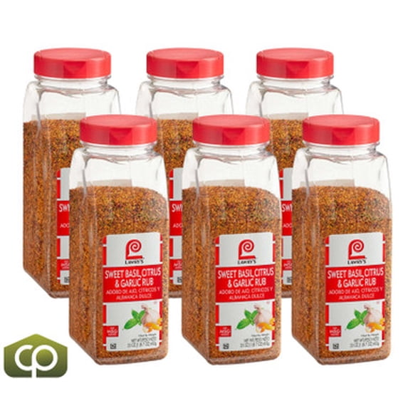Lawry's Sweet Basil, Citrus & Garlic Rub – Fragrant Herbaceous Fusion & Zesty Orange Peel, 23 oz. Professional Chef Bottle – Bulk 6/Case