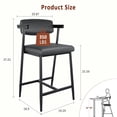 thumbnail image 2 of AKDSteel Bar Stools Set of 2,Adjustable Swivel Barstools, Faux Leather Bar Chairs,Upholstered Counter Height with Soft Backrest for Kitchen Island, 2 of 6