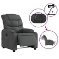 thumbnail image 3 of vidaXL Electric Massage Recliner Chair Dark Grey Fabric, 3 of 5