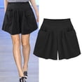 thumbnail image 3 of Womens Plus Size Shorts Tie Dye Boho Ruffle Short Pant Slacks Elastic Waisted Summer Vacation Wide Leg Pants Short, 3 of 4