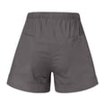 thumbnail image 4 of Pisexur Womens Shorts Solid Color Elastic Waist Shorts Summer Casual Adjustable Drawstring Shorts Quick Dry Gym Yoga Workout Shorts Comfy Loose Linen Shorts Plus Size Shorts with Pockets S-5XL, 4 of 7