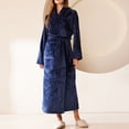 thumbnail image 2 of AherBiu Womens Robes Lightweight Fleece Warm Bathrobe Pajamas Plush Soft Comfy Wedding Party Long Robe with Belt, 2 of 7