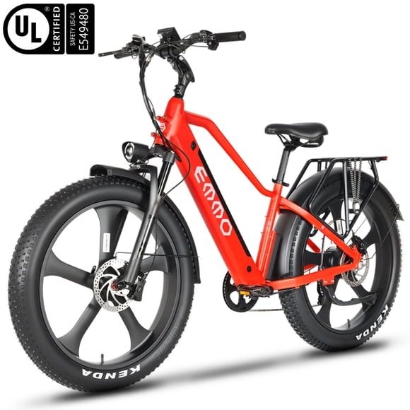 EMMO Gron Pro Fat Tire Electric Bike Adults - 750W - Torque Sensor - All Terrain - UL Certified - Up to 110km - Phoenix Red