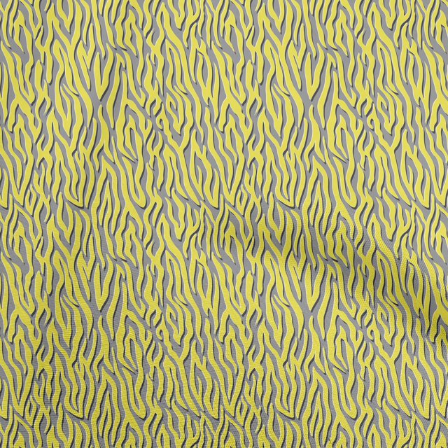 oneOone Velvet Yellow Fabric Animal Skin Craft Projects Decor Fabric Printed By The Yard 58 Inch Wide