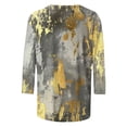 thumbnail image 4 of HKEJIAOI T-Shirts à Manches 3/4 pour Femmes à Imprimé Floral, Col Rond, Coupe Ample, T-Shirts Décontractés Mode, Chandails à Enfiler, Gris-C L, 4 of 5