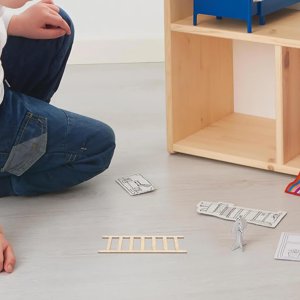 OUNONA 10Pack Petite échelle en bois Tiny House Accessoires pour la photographie Props jaune clair DIY Artisans et artisans