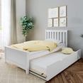 thumbnail image 1 of BEDSMART Solid Wood Twin Size Bed With Trundle | White, 1 of 7