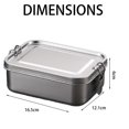 thumbnail image 2 of Dishwasher Safe Stainless Steel Food Containers, Reusable Metal Lunch Boxes with Leak Proof Lockable Clips & Airtight Silicone Ring, Eco-Friendly & Non-Toxic (6.5*4.7*2.4 Inches), 2 of 5