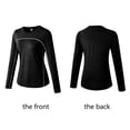 thumbnail image 3 of Sous-vêtements Thermiques d'Automne pour Femme, Col Rond, Confortables, Couche de Base pour Femme, Manches Longues, Ajustés, Plus Chauds, Hauts, Chandail, Mise en Forme, Course, Yoga, Entraînement, Violet, TG, 3 of 9