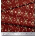 thumbnail image 3 of Soimoi Red polyester Crepe Fabric Heart Leaves Fabric Prints By Yard 42 Inch Wide, 3 of 3
