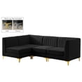thumbnail image 3 of Meridian Furniture Alina Sectionnel Modulaire en Velours Noir, 3 of 19