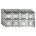 thumbnail image 1 of Fasade 2ft x 4ft Decorative Vinyl Ceiling Panel 5 Pack Crosshatch Silver, 1 of 5