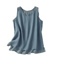 thumbnail image 1 of Yuyuzo Débardeurs Surdimensionnés pour Femmes Sans Manches à Col Ras du Cou T-Shirts Décontractés Coupe Ample T-Shirts d'Été, 1 of 4