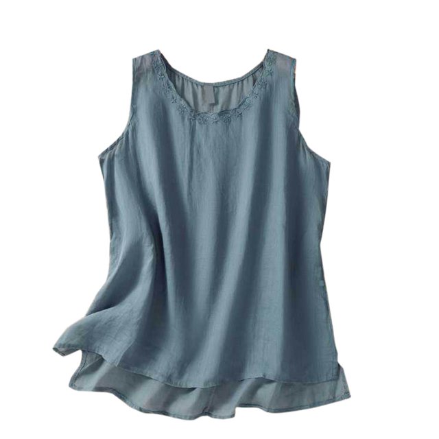 Yuyuzo Débardeurs Surdimensionnés pour Femmes Sans Manches à Col Ras du Cou T-Shirts Décontractés Coupe Ample T-Shirts d'Été