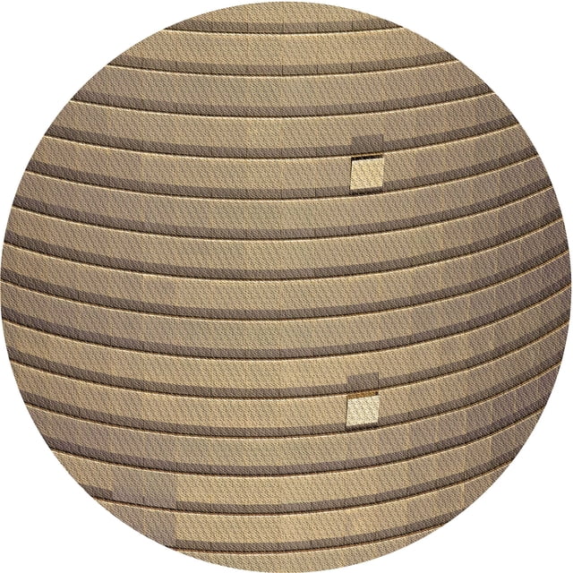 Ahgly Company Machine Washable Indoor Round Transitional Brown Sand Brown Area Rugs, 8' Round