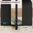 thumbnail image 2 of 47"-63" Extendable Round Dining RoomTable for 4-8, Farmhouse Wood Expandable Kitchen Table w/Wider Leg, Sturdy Metal Frame, Oval Circle, for Dinner, Kitchen, Apartment, Space Save, Retro Black, 2 of 9