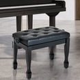thumbnail image 2 of Adjustable Wooden Padded Piano Bench Artist Keyboard Seat Stool Chair, 2 of 10