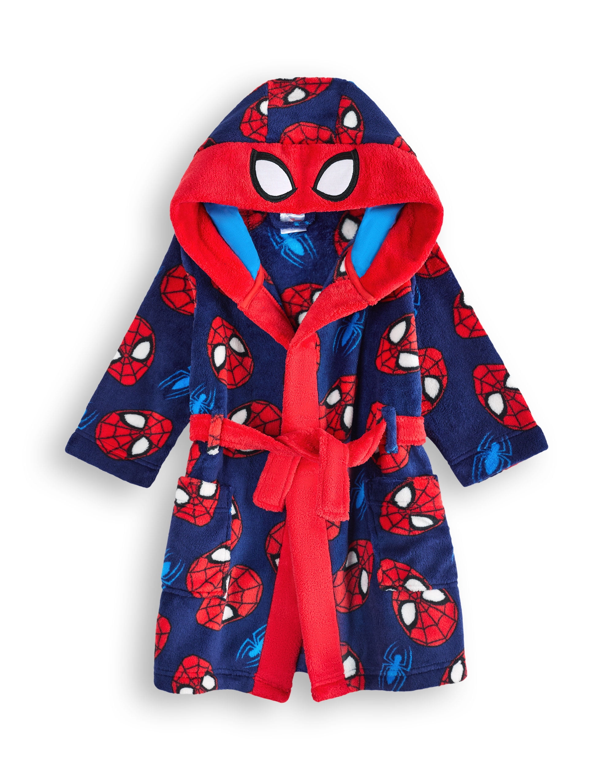 Marvel Spiderman Boys Red Hooded Bathrobe