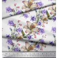 thumbnail image 3 of Soimoi Poly Georgette Fabric Leaves & Lily Flower Print Fabric by The Yard 42 Inch Wide, 3 of 3