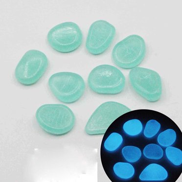 200 Pcs Glow in The Dark Stones,Garden Pebbles Rocks for Outdoor, Walkway, Window, Yard Grass, Vase Fillers and Fish Tank Decoration (Light Green)