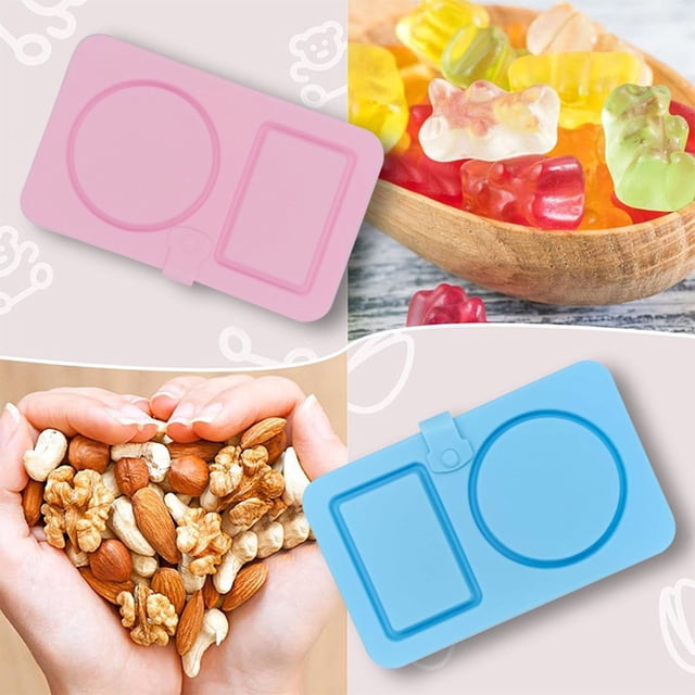 Storage Containers for Kitchen Use Silicone Snack Containers with Lids Reusable Double Compartment Snackle Container for Meal Prep Travel and Picnic Portable Leak Proof