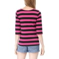 thumbnail image 3 of INSPIRE CHIC T-Shirt Décontracté Imprimé pour Femmes à Manches au Coude et Col Rond, 3 of 4