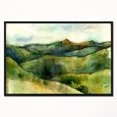 thumbnail image 2 of Designart - Green Mountains Watercolor - Landscape Painting Framed Canvas Print, 2 of 4