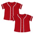 thumbnail image 1 of Toptie Lot de 2 Chandails de Baseball pour Enfants, T-Shirts de Sport à Boutons pour Garçon - Rouge Rouge - 2T, 1 of 6