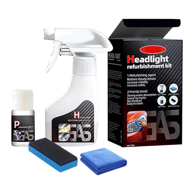 Kieccall Headlight Restoration Kit With Crystal Coating 180ml Removes Yellowing And Refurbishes Lens Includes Coating Liquid For Protection