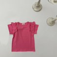 thumbnail image 1 of Shirts for Girls, Children Solid Color Loose Girl Ruffle Sleeve Round-Neck Blouses Western Style Top, 1 of 3