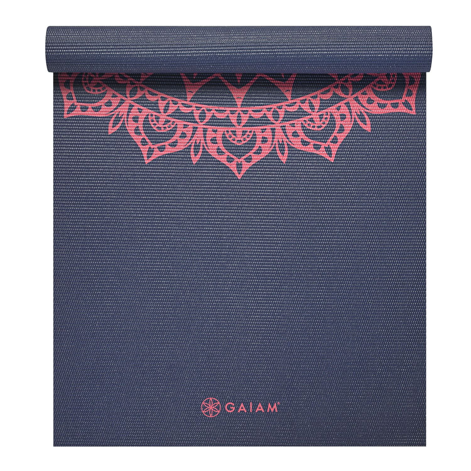 Tapis de Yoga 4MM Rose et Marine Fleur Marrakech
