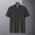 thumbnail image 4 of Diufon Mens Shirts Casual Business Short Sleeve Button Up Lapel Tops Solid Color Basic Vacation Golf Top, 4 of 8