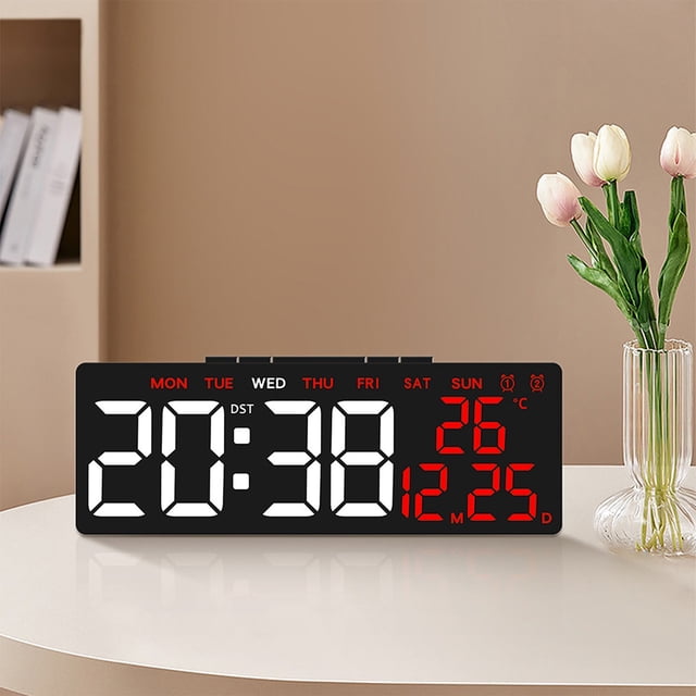 Birdeem Digital Alarm Clock,Battery Alarm Clock,Electronic Clock Multi Functional Digital Alarm Clock Date Temperature Time Display Led Clock Led Alarm Clock