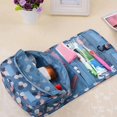 thumbnail image 4 of Cosmetics Storage Bag Travel Hanging Makeup Bag Portable Foldable Toiletry Organizer Pouch  Blue Flower, 4 of 10