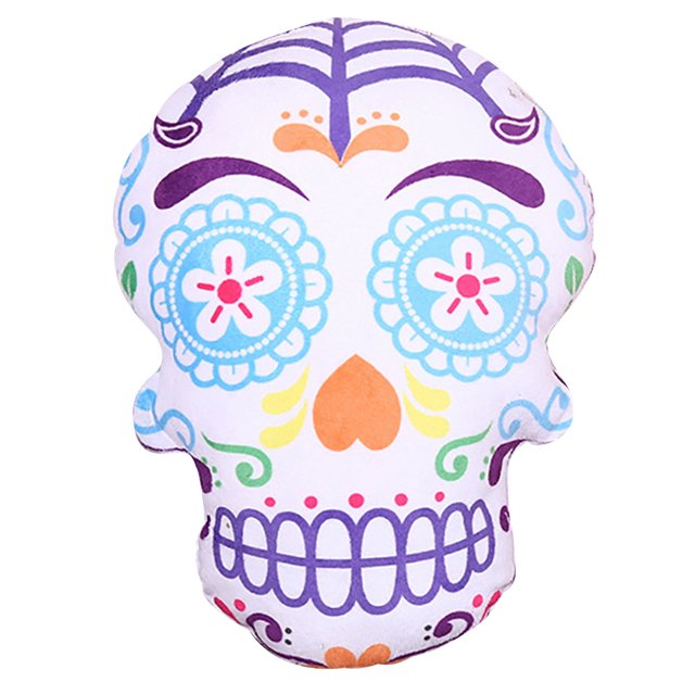 Halloween Throw Pillow Creative Skeleton Head Stuffed Cushion Sofa Pillow Toy