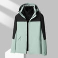 thumbnail image 3 of Pisexur Vestes pour Hommes Manteaux Confortables pour Hommes Unisexe à Capuche Manches Longues Patchwork Fermeture Éclair Coquille Rigide Molleton Randonnée Vêtement d'Extérieur Manteau Vert Armée,G, 3 of 7