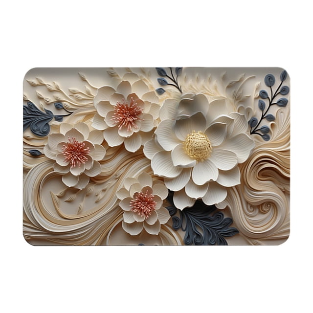 kyusrd Home Office Decor Specials!Diatomite Three-dimensional Flower Floor Mat Bathroom Non-slip Mat Quickdrying Soft Foot Mat Washable Foot Mat