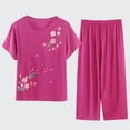 thumbnail image 1 of TIMIFIS Ensembles de Pyjamas pour Femmes 2 Pcs Pyjamas Grande Taille Coton et Lin Haut à Manches Courtes Col Rond Vêtements de Nuit Pyjamas Confortables et Respirants - Printemps/été, 1 of 7