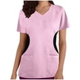 thumbnail image 1 of TIMIFIS Scrub for Women Printed Nurse Uniforms Tops V Neck Short Sleeve Nursing Tops with Pockets - Spring/Summer, 1 of 4